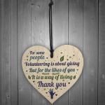 Volunteer Volunteering Thank You Colleague Gift Wood Heart Sign