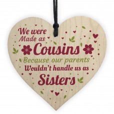 Handmade Cousin Gifts For Women Wooden Heart Plaque Keepsake