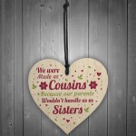Handmade Cousin Gifts For Women Wooden Heart Plaque Keepsake