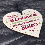 Handmade Cousin Gifts For Women Wooden Heart Plaque Keepsake