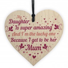 Daughter Gifts From Mum Wooden Heart Sign Gift For Christmas