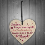 Daughter Gifts From Mum Wooden Heart Sign Gift For Christmas