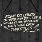 Motorbike Motorcycle Biker Gifts For Dad Grandad Hanging Sign