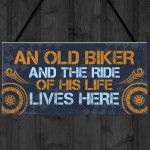 Grumpy Old Biker Gift Sign Funny Birthday Christmas Dad Grandad