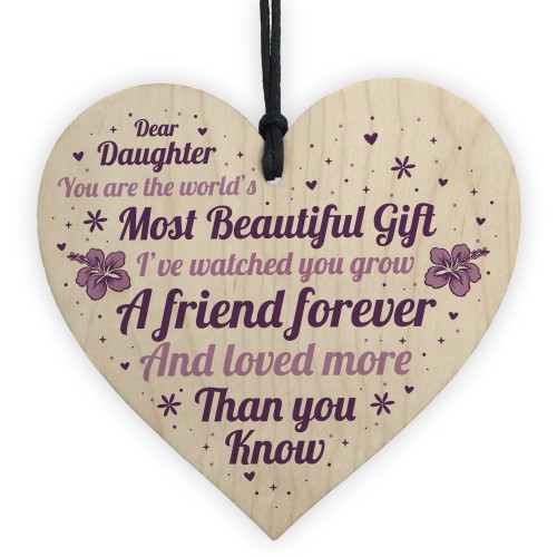 Daughter Gifts For Christmas Birthday Wood Heart Poem Daughter