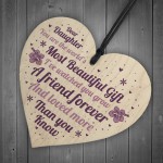 Daughter Gifts For Christmas Birthday Wood Heart Poem Daughter