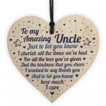 Amazing Uncle Gift For Birthday Christmas Wooden Heart Thank You