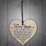 Amazing Uncle Gift For Birthday Christmas Wooden Heart Thank You