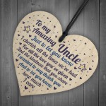 Amazing Uncle Gift For Birthday Christmas Wooden Heart Thank You