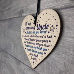 Amazing Uncle Gift For Birthday Christmas Wooden Heart Thank You