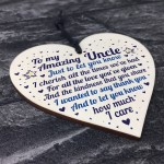 Amazing Uncle Gift For Birthday Christmas Wooden Heart Thank You