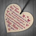 Mum Gifts Stepmum Present Heart Keepsake Plaque Birthday Xmas