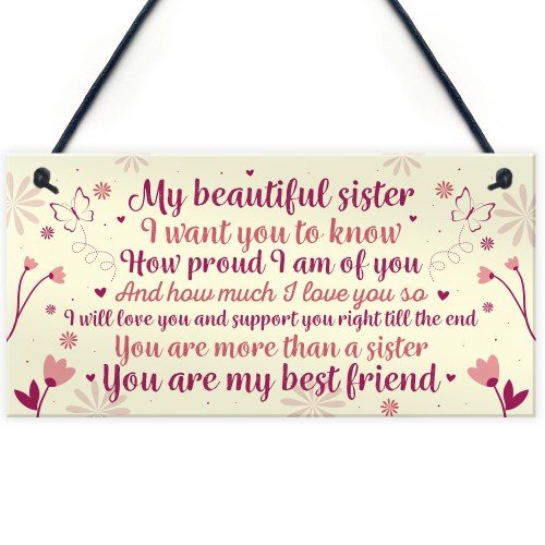 Sister Birthday Card Gift Plaque Sister Gifts For Christmas Sign