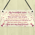 Sister Birthday Card Gift Plaque Sister Gifts For Christmas Sign