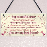 Sister Birthday Card Gift Plaque Sister Gifts For Christmas Sign