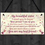 Sister Birthday Card Gift Plaque Sister Gifts For Christmas Sign