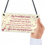 Sister Birthday Card Gift Plaque Sister Gifts For Christmas Sign