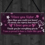 Birthday Christmas Gifts For Sister Keepsake Plaque THANK YOU