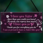 Birthday Christmas Gifts For Sister Keepsake Plaque THANK YOU