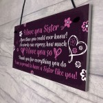 Birthday Christmas Gifts For Sister Keepsake Plaque THANK YOU