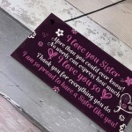 Birthday Christmas Gifts For Sister Keepsake Plaque THANK YOU