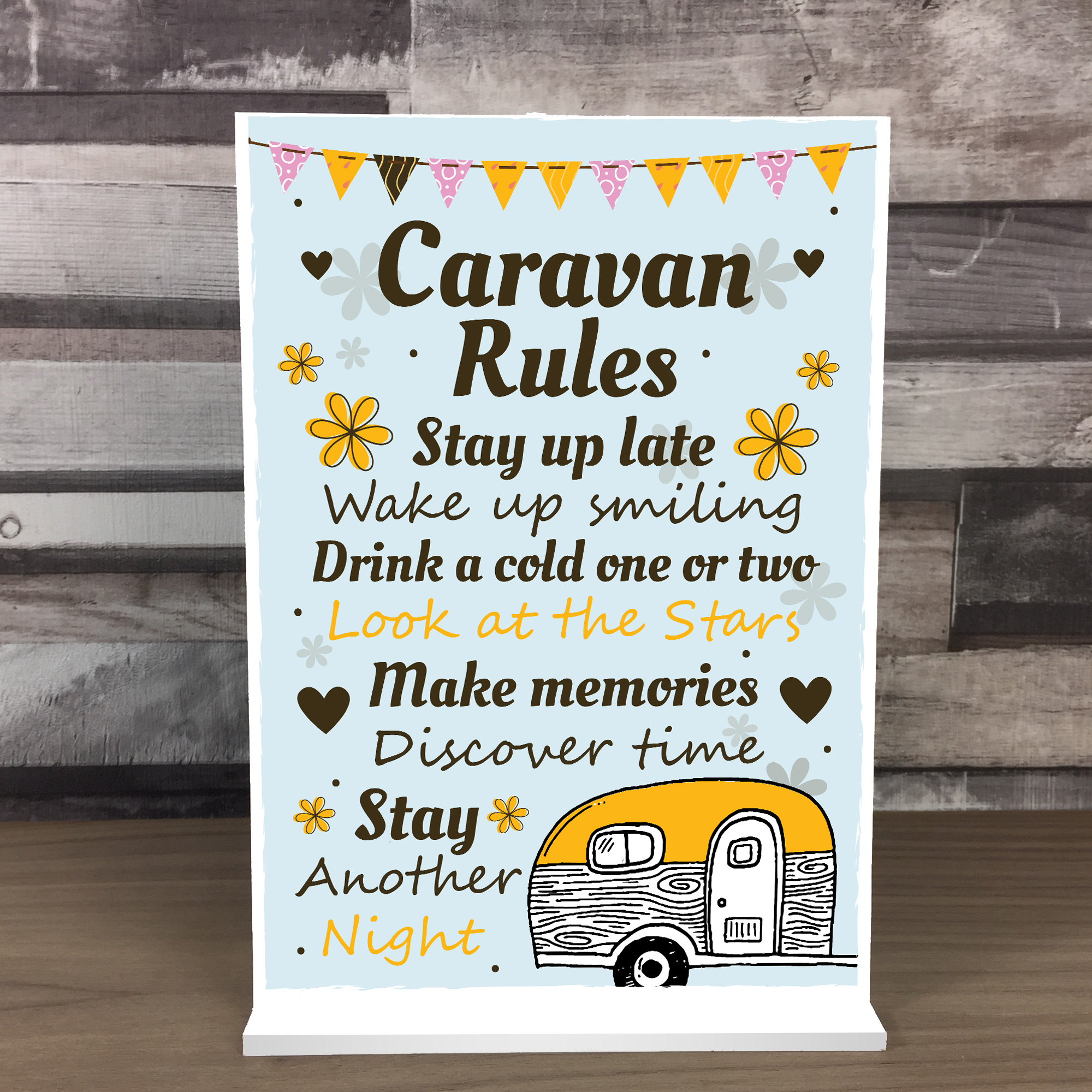 Home Sign For Caravan Standing Plaque Caravan Rules Sign Gift