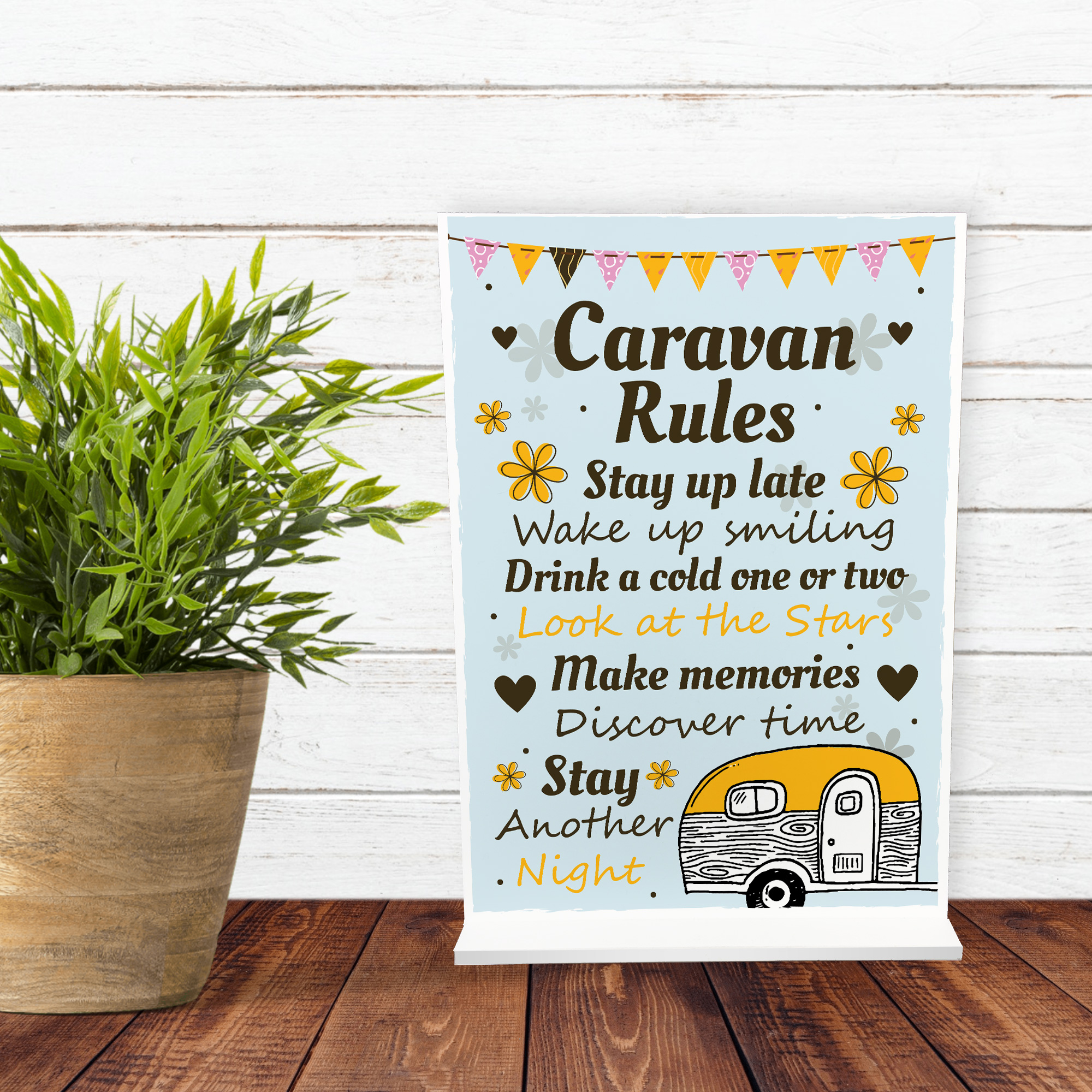 Home Sign For Caravan Standing Plaque Caravan Rules Sign Gift