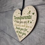 Grandparent Gift Keepsake Wooden Heart Birthday Christmas Gift 