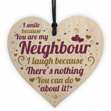 Best Neighbour Funny Gifts Wood Heart Birthday Christmas Gift