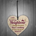 Best Neighbour Funny Gifts Wood Heart Birthday Christmas Gift