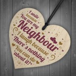 Best Neighbour Funny Gifts Wood Heart Birthday Christmas Gift