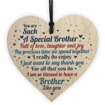 Brother Gift From Sister Handmade Wood Heart Birthday Thank You