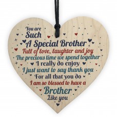 Brother Gift From Sister Handmade Wood Heart Birthday Thank You