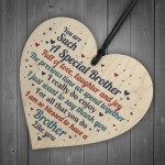 Brother Gift From Sister Handmade Wood Heart Birthday Thank You