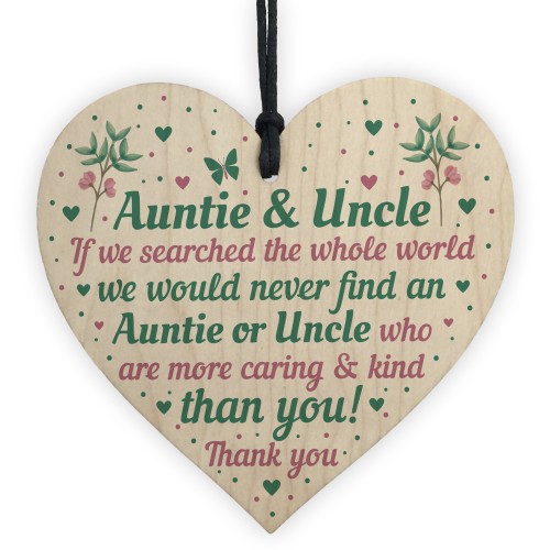 Auntie And Uncle Gifts For Birthday Christmas Wood Heart Gift