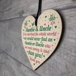 Auntie And Uncle Gifts For Birthday Christmas Wood Heart Gift