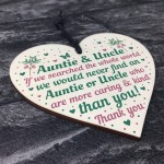 Auntie And Uncle Gifts For Birthday Christmas Wood Heart Gift