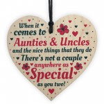 Handmade Gift For Auntie and Uncle Hanging Wooden Heart Birthday