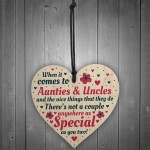 Handmade Gift For Auntie and Uncle Hanging Wooden Heart Birthday