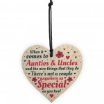 Handmade Gift For Auntie and Uncle Hanging Wooden Heart Birthday