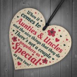 Handmade Gift For Auntie and Uncle Hanging Wooden Heart Birthday