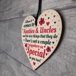 Handmade Gift For Auntie and Uncle Hanging Wooden Heart Birthday
