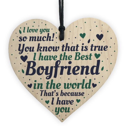 Boyfriend Christmas Card Gifts Wooden Heart Anniversary Gifts