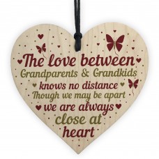Nan And Grandad Gift Home Wooden Hanging Heart Plaque Keepsake