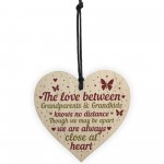 Nan And Grandad Gift Home Wooden Hanging Heart Plaque Keepsake