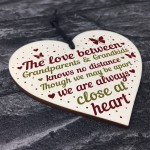 Nan And Grandad Gift Home Wooden Hanging Heart Plaque Keepsake