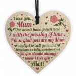 Gifts For Mum Mummy Wood Heart Plaque Birthday Christmas Gift