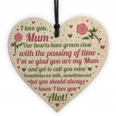 Gifts For Mum Mummy Wood Heart Plaque Birthday Christmas Gift