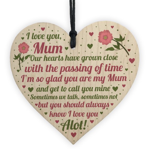 Gifts For Mum Mummy Wood Heart Plaque Birthday Christmas Gift