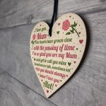 Gifts For Mum Mummy Wood Heart Plaque Birthday Christmas Gift